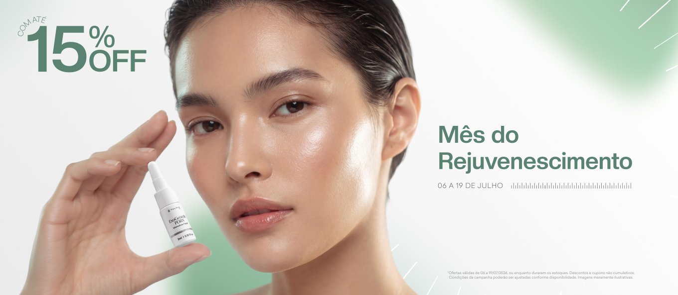 Campanha Mês do Rejuvenescimento 2026 - Até 15% OFF em bioestimuladores e rejuvenescedores