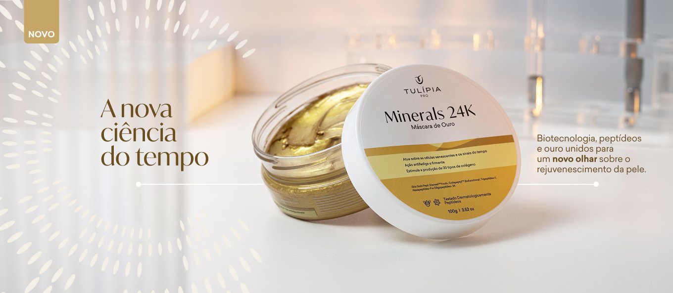 Minerals 24k - Máscara de Ouro biotecnológica com peptídeos