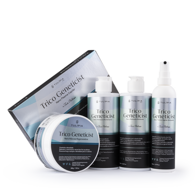 Imagem em 3D do cosmético KIT TRICO GENETICIST (NANO PLASMA CAPILAR, NANO SHAMPOO ESFOLIANTE,  NANO TÔNICO CAPILAR E MÁSCARA REGENERADORA)