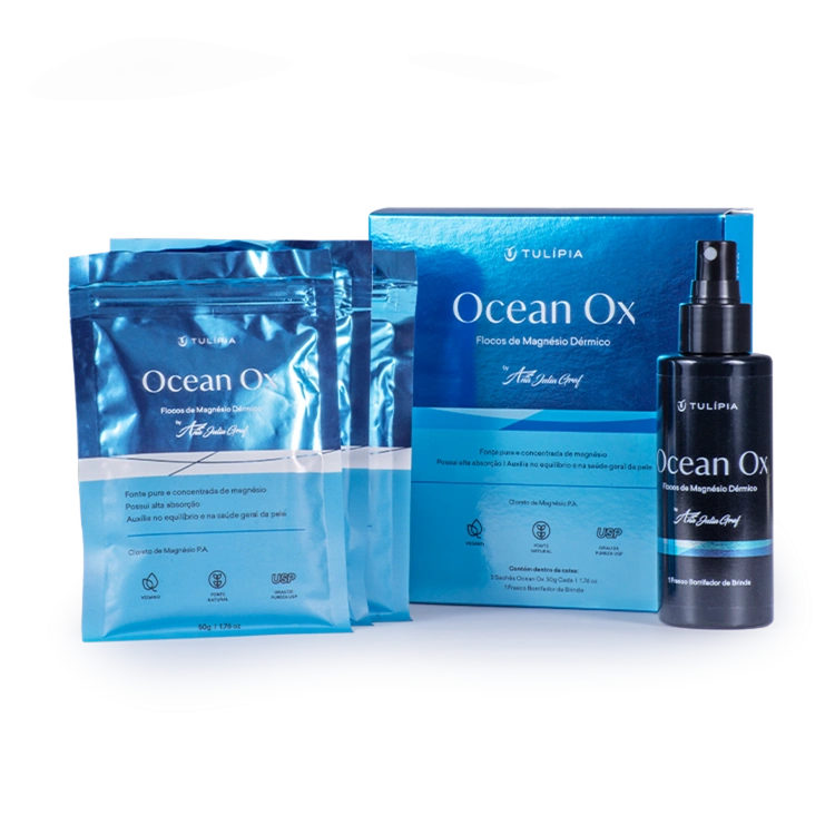 Foto do cosmético OCEANOX - FLOCOS DE MAGNÉSIO COM 3 SACHÊS DE 50G